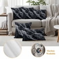 thumbnail image 6 of Black Marble Outdoor Waterproof Pillow Covers, Vintage Chic Abstract Texture Aesthetic Decorative Square Throw Pillowcase Sofa Cushion Sham for Patio/Couch/Chair, 24"x24" 2 Pack, 6 of 8