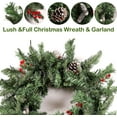 thumbnail image 4 of Extra Long 15ft Christmas Garland with 100 LED Lights Artificial Pine Prelit Lighted Christmas Outdoor Indoor Decorations Xmas Holiday Stairs Railing Mantle Door Decor(Pine Cone Garland) – S, 4 of 7