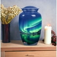 thumbnail image 5 of Radiant Auroras over Icy Reflections - Elegant Large Urn for Women - Graceful Memorial Container for Ashes - Adult Size - Urns For Human Ashes Adult - 10 Inch, 5 of 5