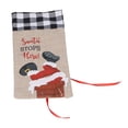 thumbnail image 1 of Funda navideña para botella de champán con diseño de rejilla de Papá Noel, funda para bolsa, regalos de Navidad para fiesta, rejilla blanca y negra, 1 of 10