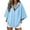 Blue-38, variant on Perfectbot Women's Elbow-Length Sleeve Zip Up Hoodie Oversized Baggy Hooded Sweatshirt with Pockets