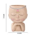 thumbnail image 2 of Olla De Resina Chica cara cabeza estatuilla resina maceta estatua escultura jardín planta contenedor, 2 of 4