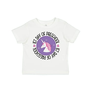 Inktastic First Day of Preschool Girl Unicorn Girls Toddler T-Shirt