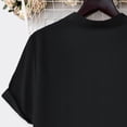 thumbnail image 4 of HAPIMO Women's Trendy Loose Tops Tunic Clearance Summer Tees Short Sleeve V Neck Button Pullover Elegant Casual Relaxed Blouses for Teen Girls Solid Color Black XL, 4 of 7
