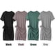 thumbnail image 3 of Mini vestido de mujer Fajas Cintura Manga corta O-Cuello sólido Vestido de camiseta informal de Irfora Vestido de la camiseta, 3 of 7