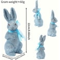 thumbnail image 5 of Easter Decoration Sparkling Foam Bunny Figurine with Bow tie 8.6" Glitter Rabbit Tabletop Ornament for Easter Centerpieces Spring Home Office Table Decor, 5 of 6