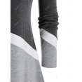 thumbnail image 4 of Camiseta Asimétrica Color Bloque Tamaño Plus Rosegal  Mangas largas de talla grande, 4 of 5