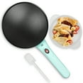thumbnail image 2 of Electric Crepe Maker, 8-Inch Non-Stick Cooking Surface, Crepe Machine with Handle, Instant Crepe Maker, Aqua Color, 2 of 11