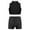 Black, variant on Jhaoyu Child Girls Two Piece Dance Outfit Racer Back Crop Tops with Shorts Set Fitness Gym Workout Black 12