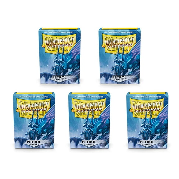 5 Packs Dragon Shield Matte Petrol Standard Size 100 ct Card Sleeves Value Bundle!