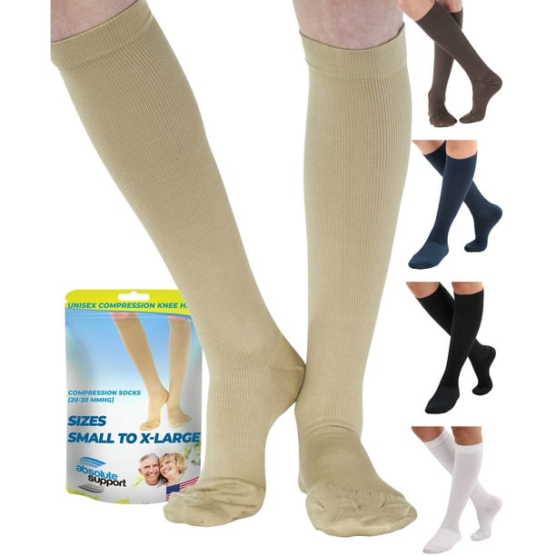 Made in USA - Opaque Compression Socks for Women Men 20-30mmHg - Khaki,  X-Large - Walmart.com