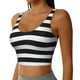 thumbnail image 2 of Balery Black And White Stripes Sujetadores deportivos con espalda cruzada para mujer, acolchados, sin costuras, de alto impacto, ideales para yoga, gimnasio, entrenamiento y fitness.-, 2 of 8
