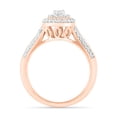 thumbnail image 3 of DGOLD 10kt Rose Gold Round White Diamond Elegant Promise Ring (1/2 cttw), 3 of 4