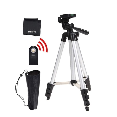 UltraPro 50" Inch Full Size Aluminum Camera Tripod + Wireless Remote Bundle