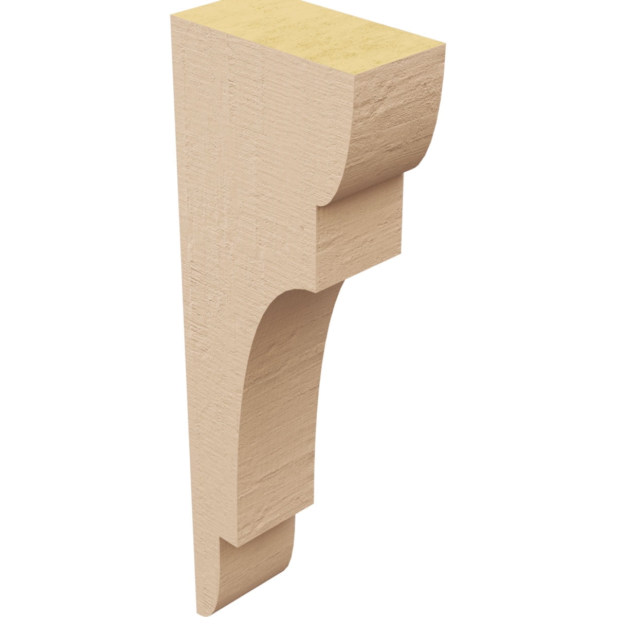 2"W x 4"D x 12"H Thin New Brighton Rough Cedar Woodgrain TimberThane Corbel, Primed Tan