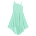 thumbnail image 3 of Miaeowve Robe Haute Basse à Sequins pour Filles Robe Sans Manches en Chiffon Froncée pour Mariage Bal Formel Vert Menthe 12, 3 of 7
