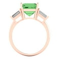 thumbnail image 4 of Clara Pucci 14K Rose Gold 3ct Green Three-Stone Ring for Women, 4 of 8