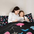 thumbnail image 5 of Manfei Cartoon Halloween 7-Piece Twin Bedding,Spooky Pumpkin Lantern Bedding Comforter Set,Black Reversible, 5 of 7