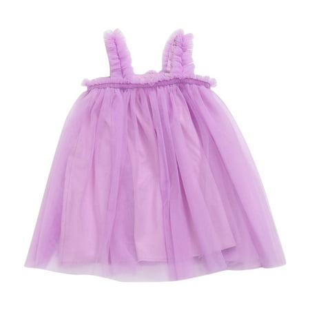 

ASEIDFNSA formal Dress Girls Lavender Dress Baby Summer Girls Suspender Mesh Dress Pure Color Children Summer Tulle Party Princess Dress Fluffy Casual Dresses