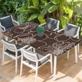 thumbnail image 2 of Brown Flowers Table Cloths for 6 Foot Rectangle Tables, Spring Floral Botanical Modern Art Patio Waterproof Elastic Fitted Tablecloths, Washable Rectangular Table Cover for Camping, 2 of 8
