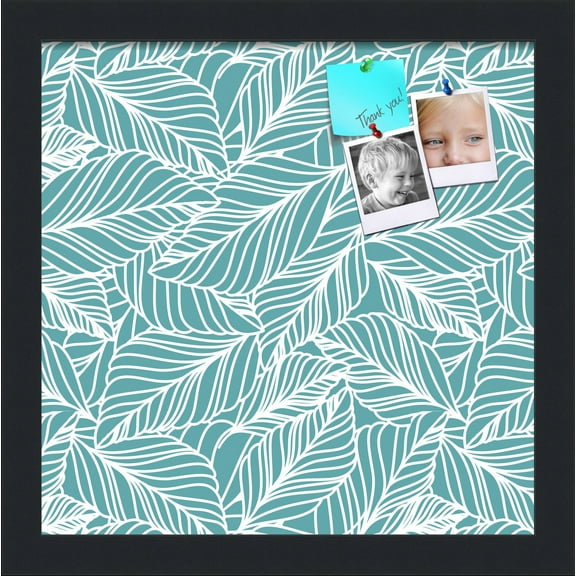 PinPix 12x12 Custom Cork Bulletin Board Aqua White Poster Board Has a Fabric Style Canvas Finish, Framed in Aqua White, by ArtToFrames (PinPix-1871)