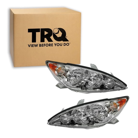 TRQ 2 Piece Headlight Assembly Set Driver & Passenger Side Fits 2005-2006 Toyota Camry LE XLE Us Built TO2502155 TO2503155