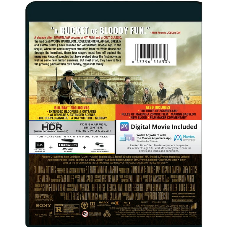 Zombieland: Double Tap Horror Movie (4K Ultra HD Blu-ray