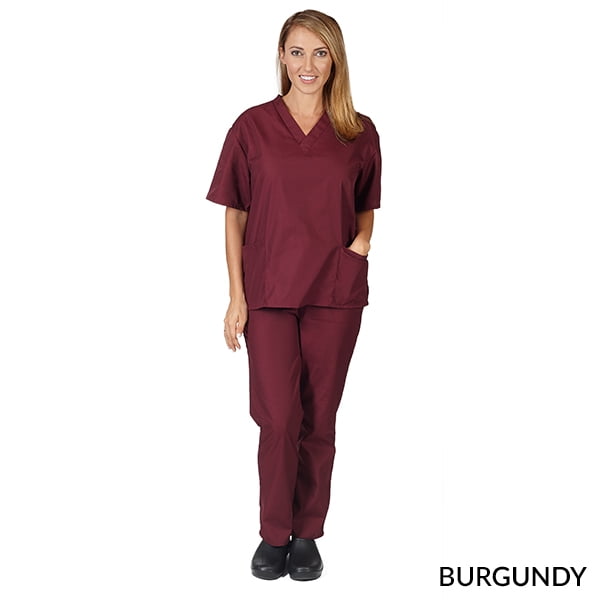 Natural Uniforms Unisex Solid V-Neck Medical Scrub Set, Style 101 ...
