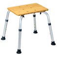 thumbnail image 2 of Patiojoy Bathroom Stool Square Bath Wash Armless Chair Bamboo & Aluminum Tube, 2 of 7