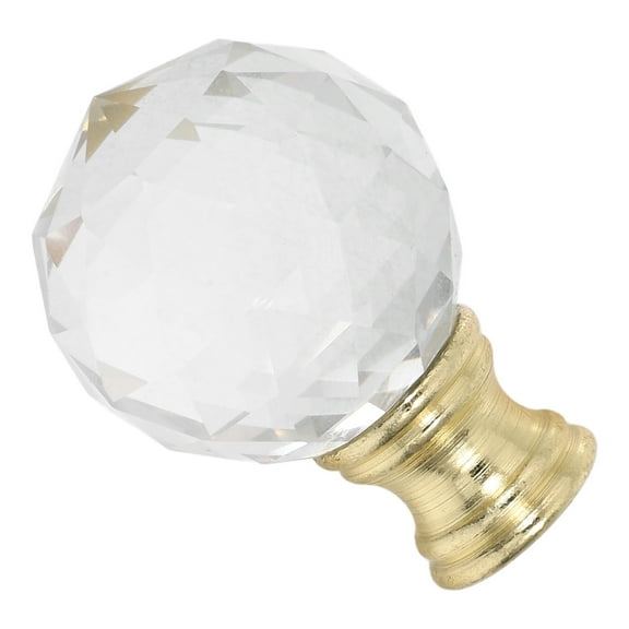 PBPBOX Clear Crystal Lamp Finial Knob Decorative Finial for Lamp Shade Easy to Install for Table or Floor Lamps 1 Set