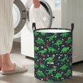 thumbnail image 5 of Fuzoiu Dino Christmas Party Print Circular Hamper,Laundry Basket with Handle,Collapsible Laundry,Dirty Clothes Storage Basket,for Bedroom Bathroom Dorm Living Room-Small, 5 of 6