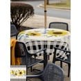 thumbnail image 4 of Outdoor Tablecloth with Umbrella Hole and Zipper, Sunflowers Square Table Cloth 54x54 Inch Waterproof Tablecloth, Farmhouse Pastoral Flowers Butterfly Palid Picnic Table Cover for Patio Camping, 4 of 7
