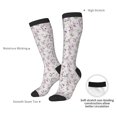 thumbnail image 5 of Picia Women Crew Soft Moisture-wicking Socks Orchids Flowers Pattern Design Cotton Socks, One Size fit All, 5 of 9