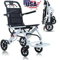 YKITRD Foldable Lightweight Transport Wheelchair Portable Travel Wheelchair All Terrain