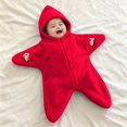 thumbnail image 2 of GiLiling Baby Star Suit Newborn Fleece Starfish Bunting Romper Infant Halloween Footie Jumpsuit Winter Warm Wearable Blanket (Red, 9-12 Months), 2 of 5