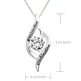 thumbnail image 4 of ALOV Jewelry Sterling Silver "grandmother granddaughter" Love Cubic Zirconia Pendant Necklace, 4 of 7