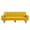 Yellow, variant on Aukfa Curved Arm Futon Convertible Sofa Bed for Home Office, 2 Pillows, Tufted Back, Velvet, Gray