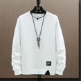 thumbnail image 4 of Sudadera holgada de cuello redondo para hombre, primavera y otoño de 2022, camiseta informal de manga larga con ilusión, estilo de dos piezas, marca de moda, 4 of 5