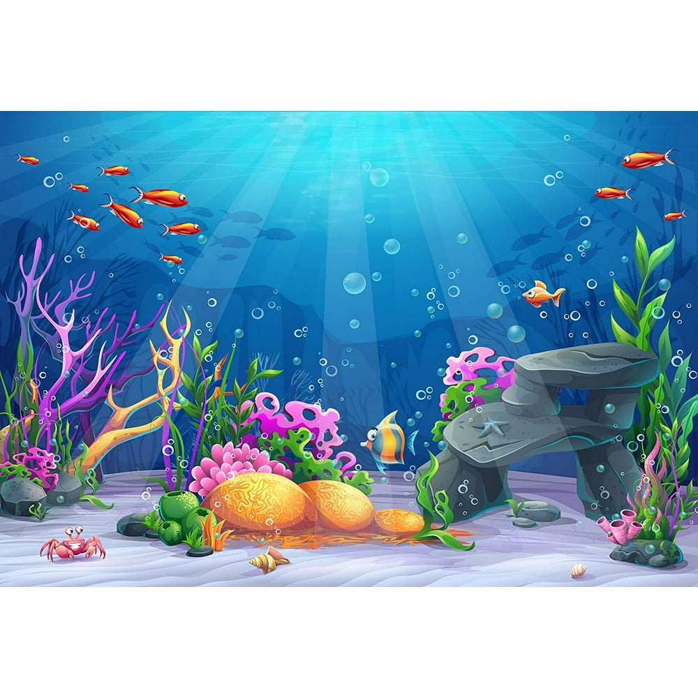 ABPHOTO Polyester 7x5ft Under the Sea Party Decorations Backdrop ...