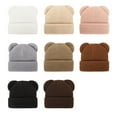 thumbnail image 4 of CPNG Toddler Baby Soft Double Layers Knit Warm Cap Winter Knitted Hat with Bear Ear Infant Boys Girls Beanie Cotton Lining Soft Warm Skull Cap, 4 of 5