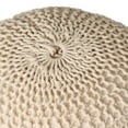 thumbnail image 6 of GDF Studio Woodbine Modern Knitted Cotton Round Pouf, Ivory, 6 of 7