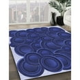 thumbnail image 3 of Ahgly Company Machine Washable Indoor Square Transitional Denim Dark Blue Area Rugs, 4' Square, 3 of 7