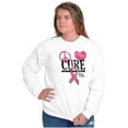 thumbnail image 4 of Peace Love Cure Breast Cancer Aware Women Crewneck Sweatshirt Brisco Brands L, 4 of 6