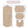 thumbnail image 2 of Home Weavers Waterford Collection 100% Cotton Non-Slip Bathroom Rug Set Machine Washable Bathroom Rug, Bath Rug, U Shaped Contour, Runner, Linen Color 4 Piece Bath Rug set, 2 of 8