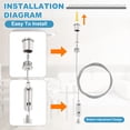 thumbnail image 5 of Uxcell 2Set Ceiling Hanging Wire Cable Kit, 4.9ft Bottom Adjust Adjustable Hanging Wire Rope Suspension with Square Mount Screw Kit for Pendant Chandelier Ceiling LED Panel Light, Chrome, 5 of 7