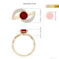 thumbnail image 4 of ANGARA Round Lab Grown 1.2 Ct Ruby Curved Bypass Shank Engagement Ring for Women in 14K Yellow Gold (Size-6.5mm) | July Birthstone, Birthday, Anniversary, Jewelry Gift for Women | Lab-Grown Ruby Ring, 4 of 7