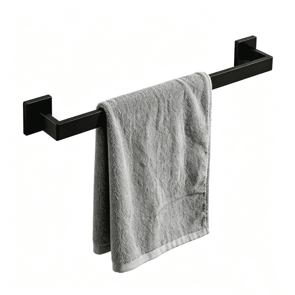Generic Wall Mounted Towel Bar, Matte Black 304 Stainless Steel, 23.6-inch Bathroom Towel Holder