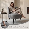 thumbnail image 6 of wow97e Accent Chair Set of 2, Living Room Boucle Armless Leisure Chair with Metal Legs, Upholstered Vanity Chair for Bedroom, 6 of 7
