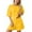 A-Yellow70, variant on XIAONU Pajama Set for Women Relaxed Fit Solid Color Short Sleeve Shorts Homewear Loose Fit Comfortable Sleepwear Set