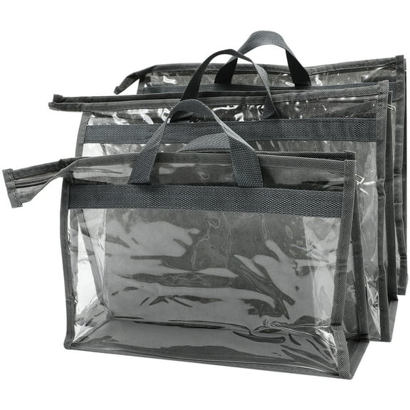 AURARMLET 3-Piece Set Clear Dust Bags for Handbags Non-Woven Fabric Travel Storage Organizer